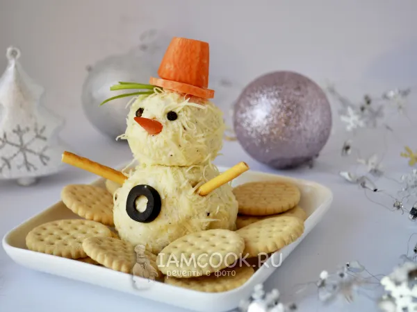 Фото блюда: Сырная закуска «Снеговик»