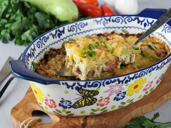 Фото блюда: Запеканка из кабачков со свининой в духовке