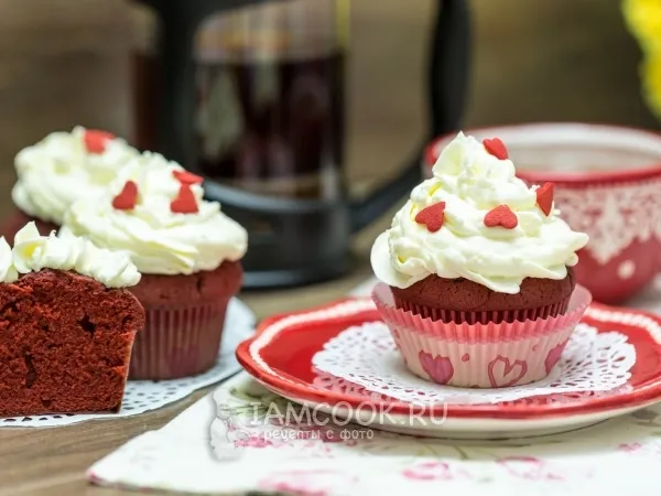 Фото блюда: Маффины «Красный бархат»