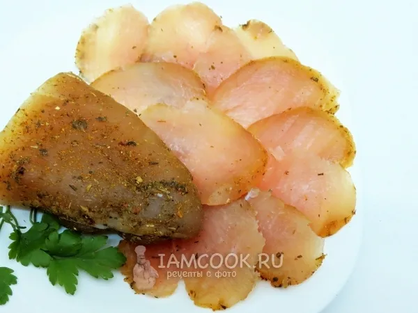 Фото блюда: Бастурма из куриной грудки в домашних условиях