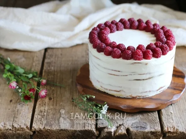 Фото блюда: Торт «Молочная девочка» с фруктами