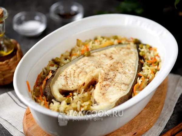 Фото блюда: Зубатка с рисом в духовке