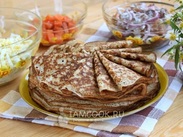 Фото блюда: Ржаные блины на кефире