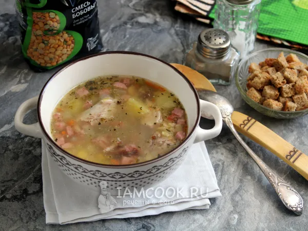 Фото блюда: Суп из смеси бобовых (с мясом)