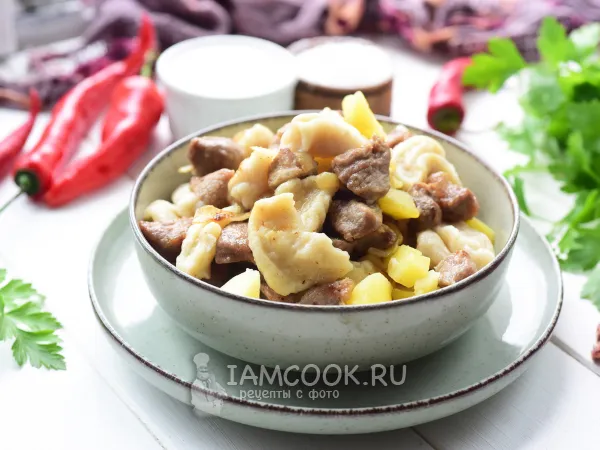 Фото блюда: Галушки с мясом и картошкой