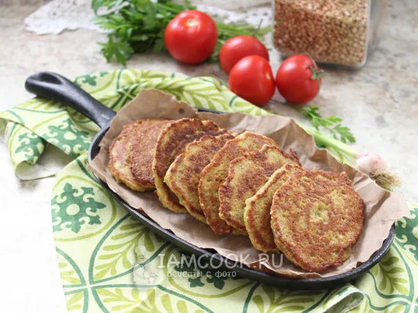 Фото блюда: Оладьи из зеленой гречки