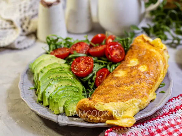 Фото блюда: Омлет с авокадо и сыром