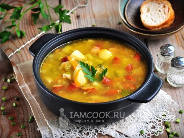 Фото блюда: Гороховый суп с охотничьими колбасками