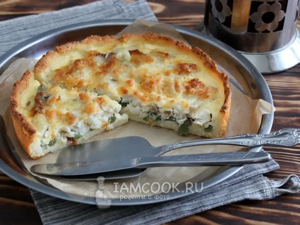 Фото блюда: Открытый пирог с рыбой ПП