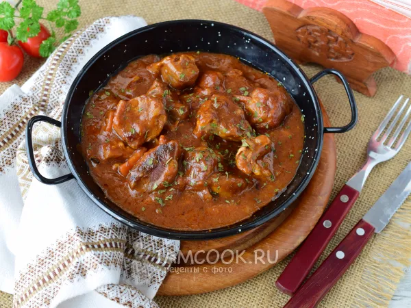 Фото блюда: Подлива из свинины с томатной пастой