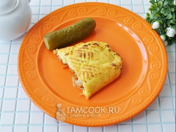 Фото блюда: Картофельный рулет с капустой