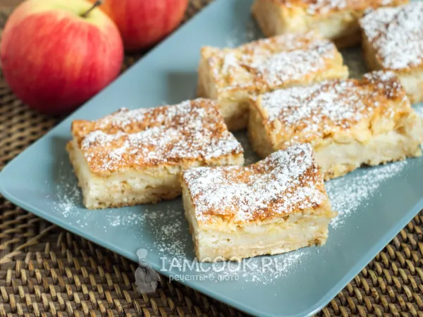 Фото блюда: Пирог «Три стакана» с яблоками (насыпной)