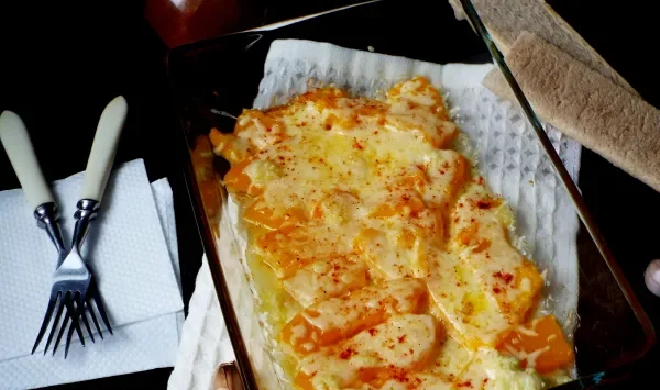 Фото блюда: Тыква запечённая с сыром и чесноком