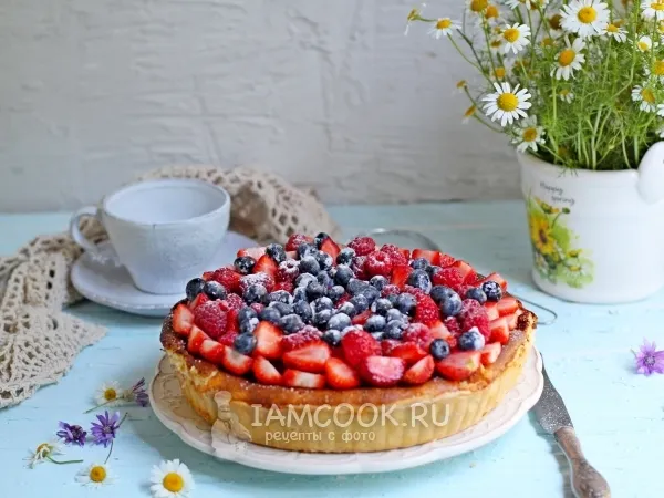 Фото блюда: Пирог с творожно-сметанной начинкой