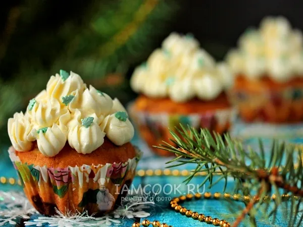 Фото блюда: Лимонные кексы с кремом из белого шоколада