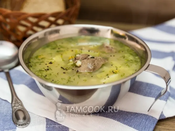 Фото блюда: Рассольник с перловкой и солеными огурцами на баранине