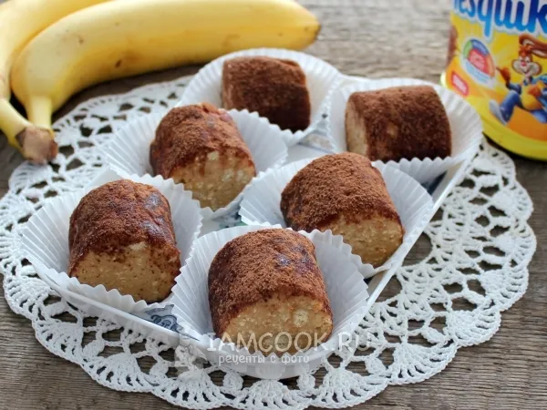 Фото блюда: Пирожное «Колбаска» из печенья