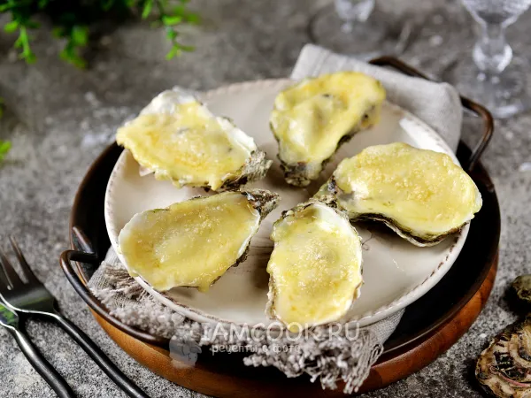 Фото блюда: Запеченные устрицы с сыром