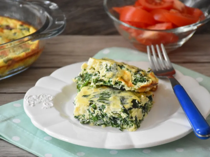 Фото блюда: Фриттата со шпинатом и сыром