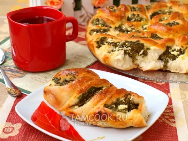 Фото блюда: Пирог «Лодочки» с брынзой и шпинатом