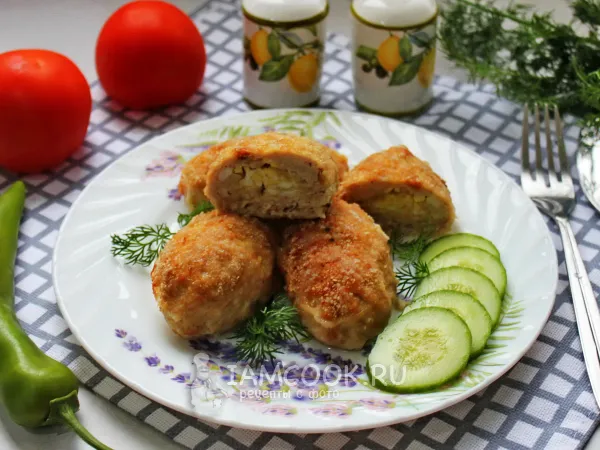 Фото блюда: Мясные зразы с яйцом и сыром