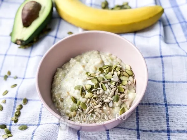 Фото блюда: Овсяная каша с авокадо и бананом