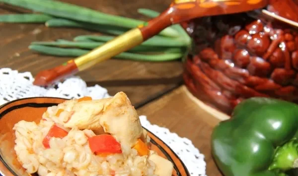 Фото блюда: Перловая каша с курицей и овощами