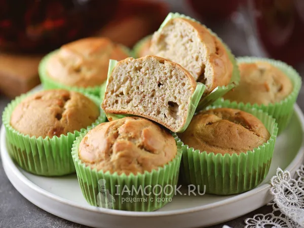 Фото блюда: ПП кексы с бананом и рисовой мукой