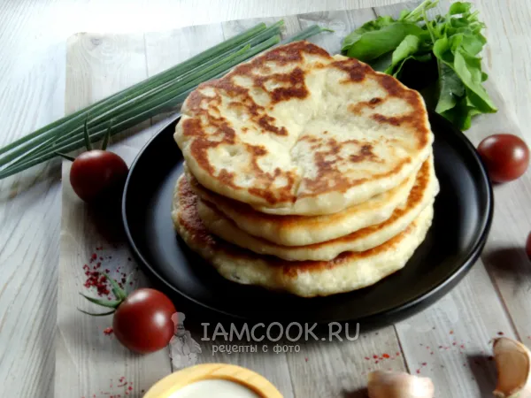 Фото блюда: Чесночные лепешки на сковороде