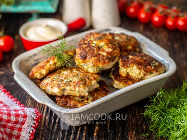 Фото блюда: Рубленые куриные котлеты с творогом