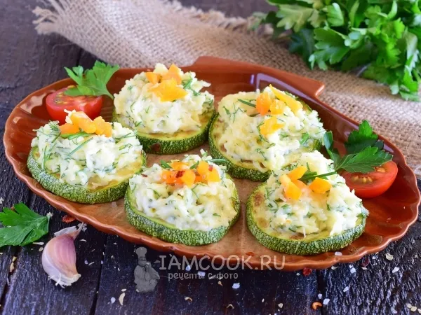 Фото блюда: Жареные кабачки с сыром и чесноком