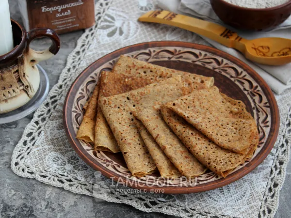 Фото блюда: Бородинские блины из смеси муки