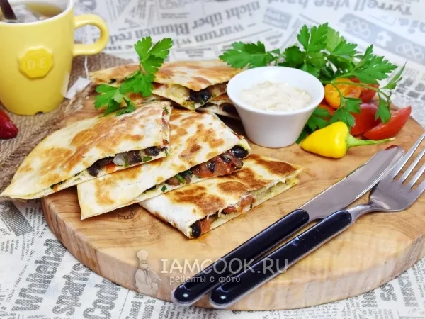 Фото блюда: Кесадилья с грибами