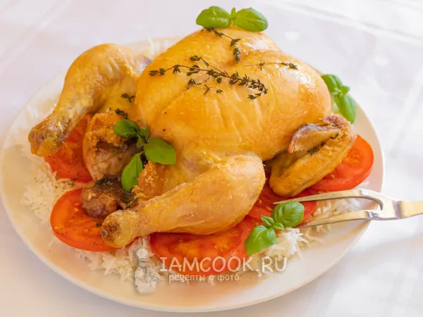 Фото блюда: Курица в горшке (целиком) в духовке