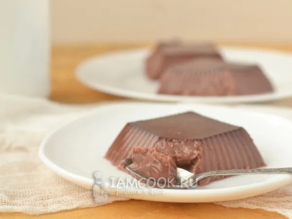 Фото блюда: Шоколадное желе из молока и какао