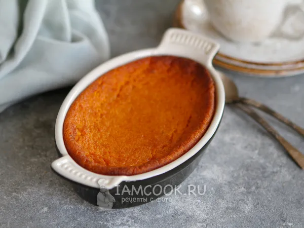 Фото блюда: Постная запеканка из тыквы с манкой