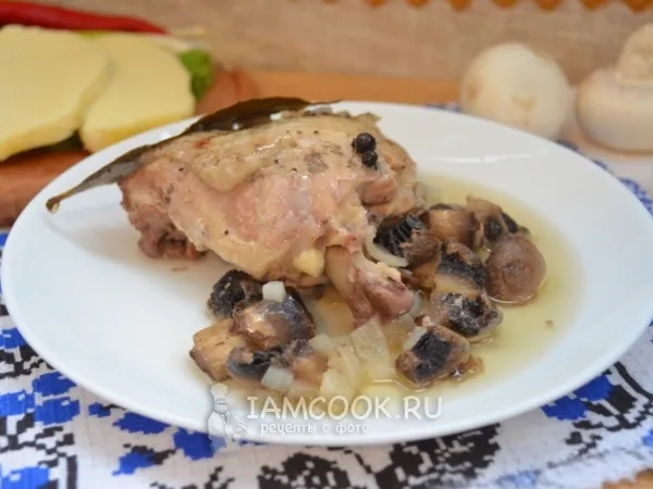 Фото блюда: Курица с шампиньонами в мультиварке