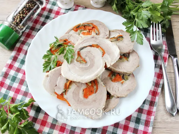 Фото блюда: Рулет из подчеревка, запеченный в духовке