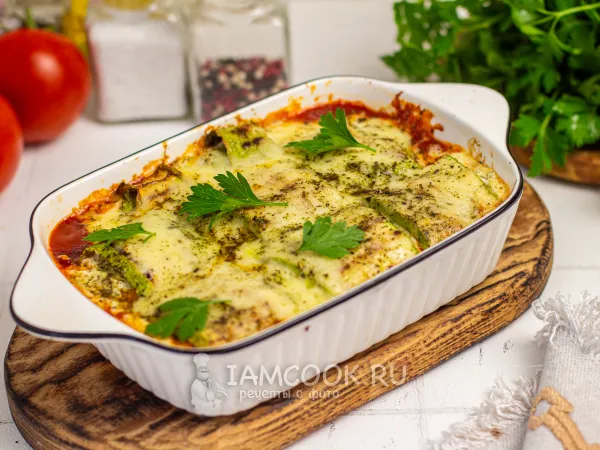 Фото блюда: Рулетики из кабачков с сыром в духовке