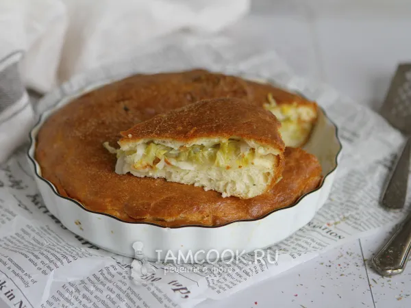 Фото блюда: Пирог с капустой на майонезе и сметане (дрожжевой)