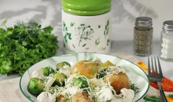 Фото блюда: Салат с брюссельской капустой и курицей