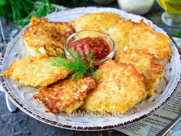 Фото блюда: Картофельные драники с манкой вместо муки