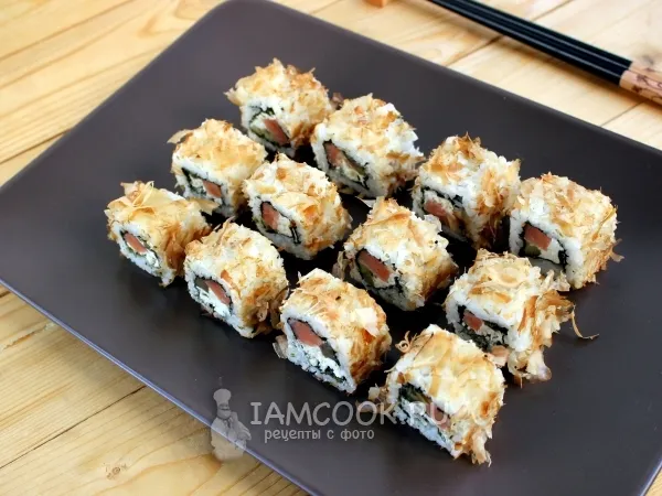 Фото блюда: Роллы «Бонито» со стружкой тунца