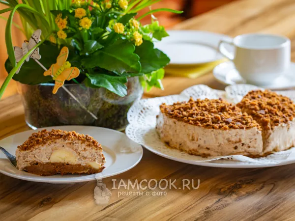 Фото блюда: Пряничный торт с бананами без выпечки