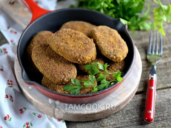 Фото блюда: Печеночные котлеты с гречкой