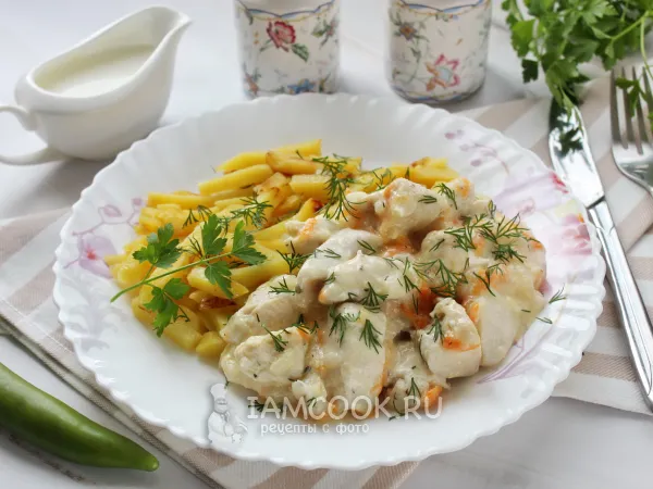 Фото блюда: Куриное филе в сливках в мультиварке