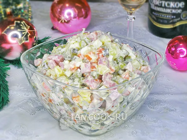 Фото блюда: Оливье с краковской колбасой