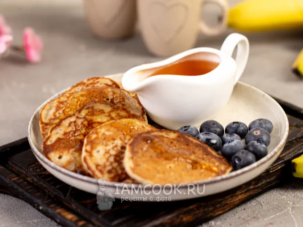 Фото блюда: Постные оладьи с бананом и овсянкой