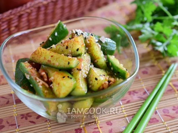 Фото блюда: Огурцы по-корейски быстрого приготовления