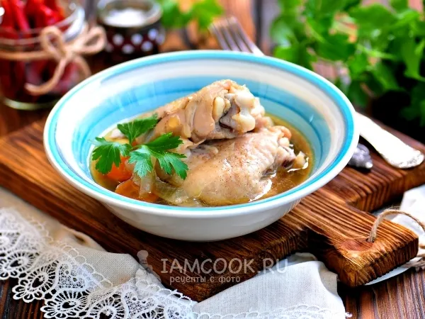 Фото блюда: Курица в банке в собственном соку